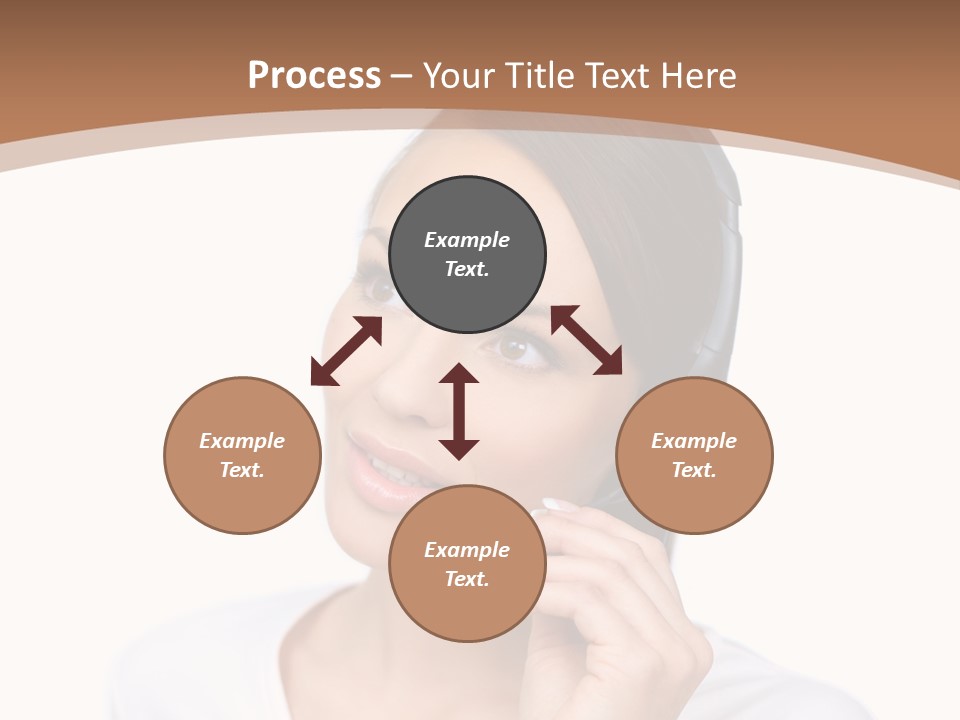 A Woman With A Headset Is Talking On The Phone PowerPoint Template