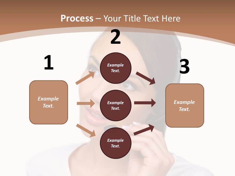A Woman With A Headset Is Talking On The Phone PowerPoint Template