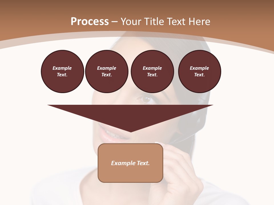 A Woman With A Headset Is Talking On The Phone PowerPoint Template