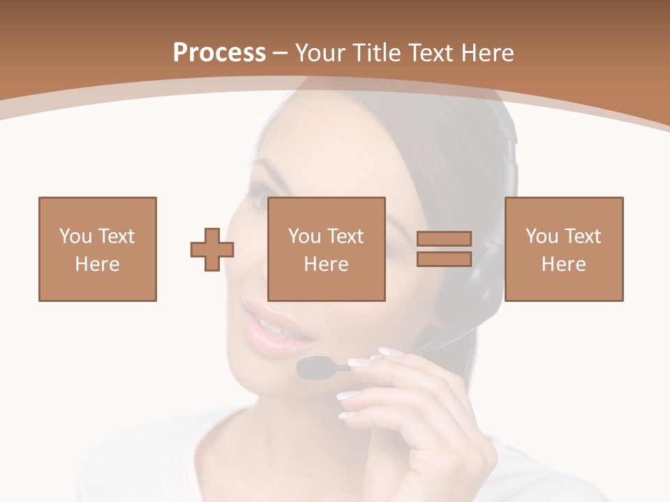 A Woman With A Headset Is Talking On The Phone PowerPoint Template