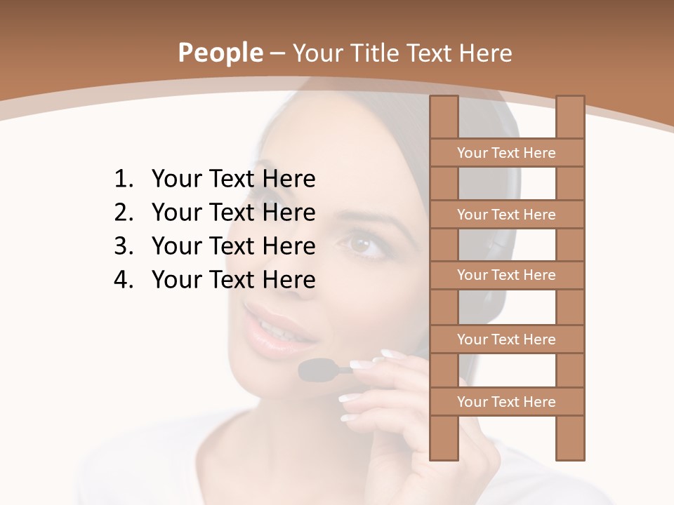 A Woman With A Headset Is Talking On The Phone PowerPoint Template