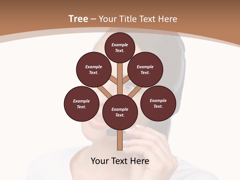 A Woman With A Headset Is Talking On The Phone PowerPoint Template