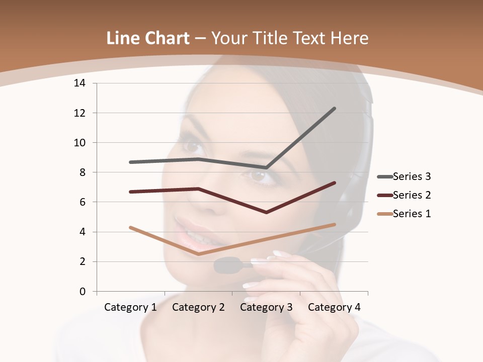 A Woman With A Headset Is Talking On The Phone PowerPoint Template
