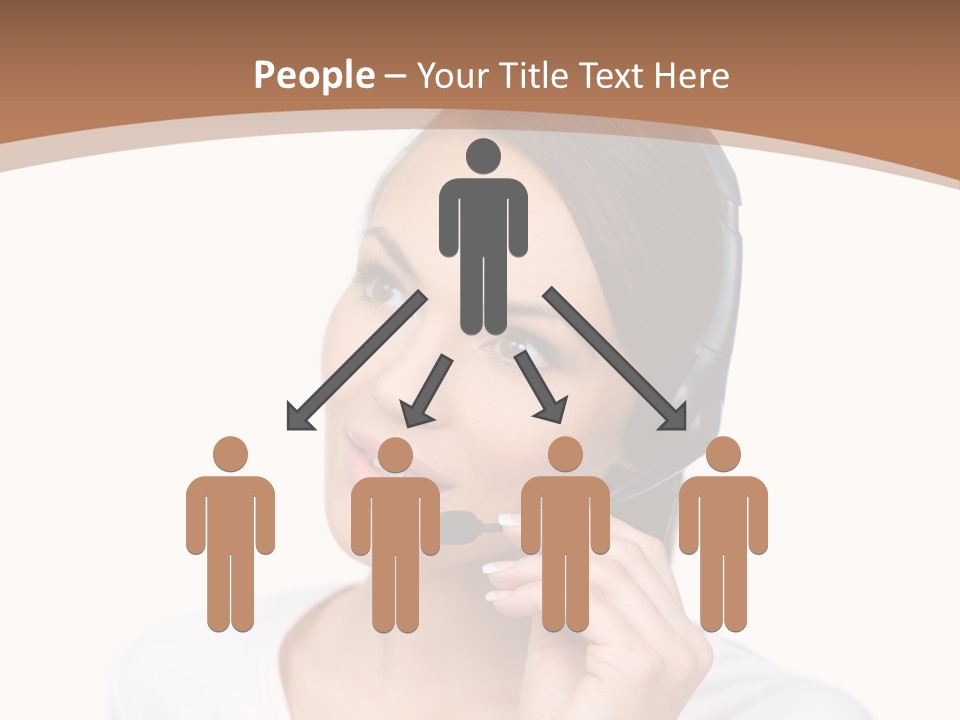 A Woman With A Headset Is Talking On The Phone PowerPoint Template