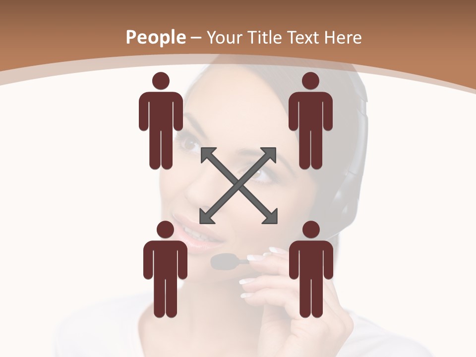 A Woman With A Headset Is Talking On The Phone PowerPoint Template