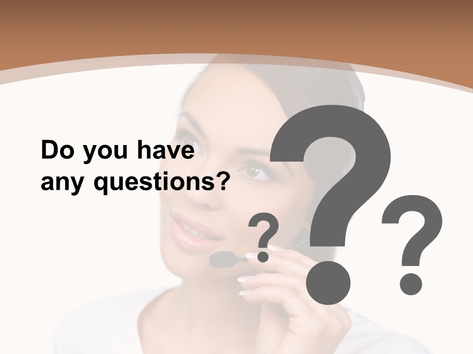 A Woman With A Headset Is Talking On The Phone PowerPoint Template