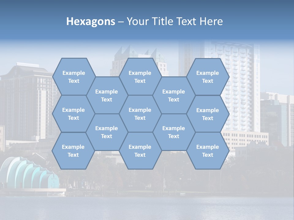 City Of Orlando, Florida With Lake Eola In The Foreground PowerPoint Template