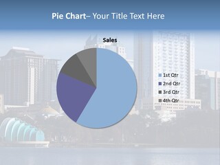 City Of Orlando, Florida With Lake Eola In The Foreground PowerPoint Template