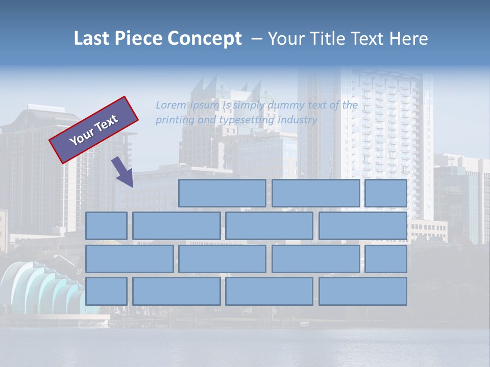 City Of Orlando, Florida With Lake Eola In The Foreground PowerPoint Template