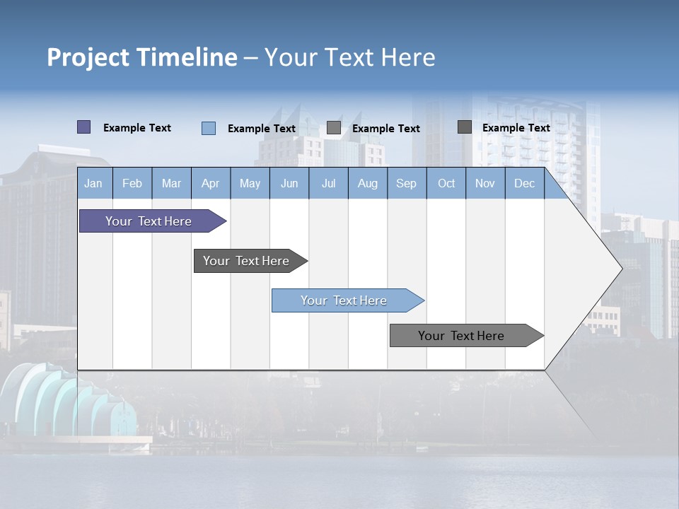 City Of Orlando, Florida With Lake Eola In The Foreground PowerPoint Template