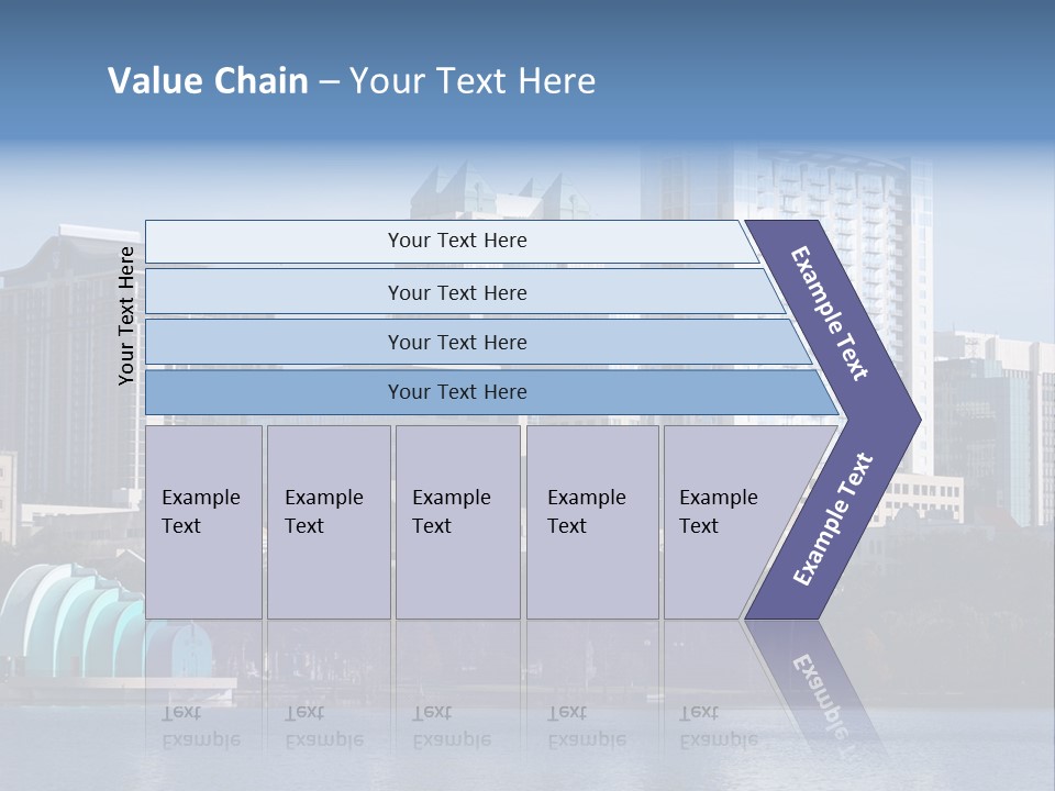 City Of Orlando, Florida With Lake Eola In The Foreground PowerPoint Template