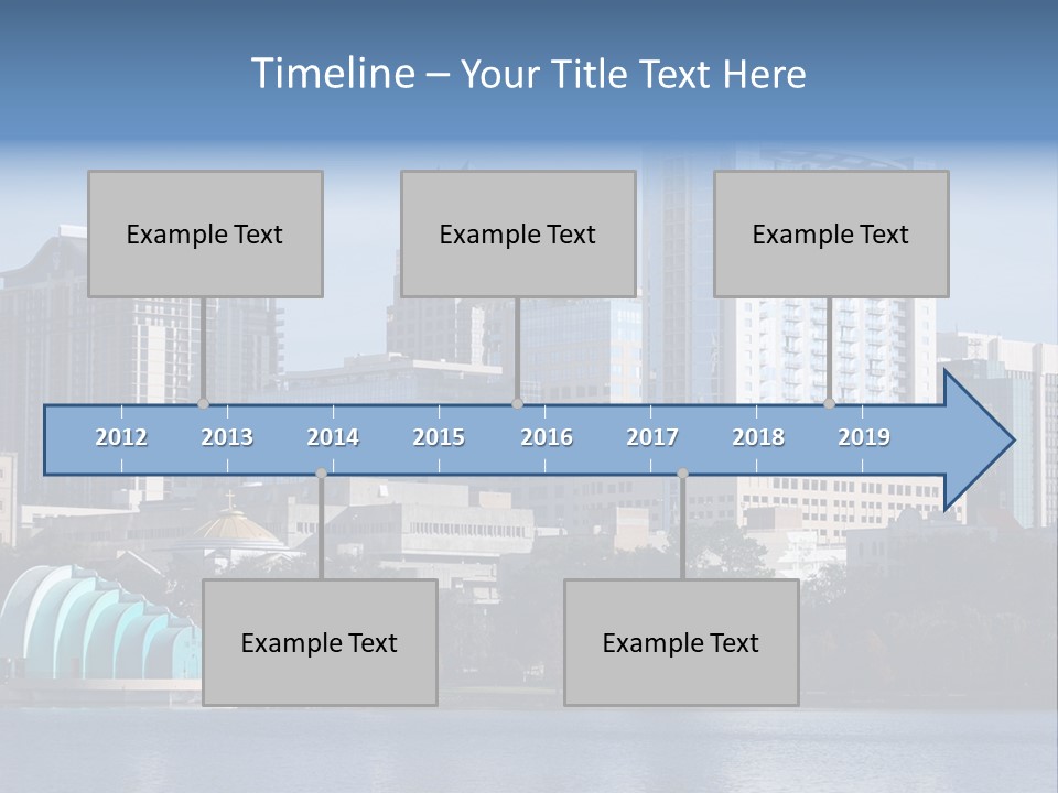 City Of Orlando, Florida With Lake Eola In The Foreground PowerPoint Template