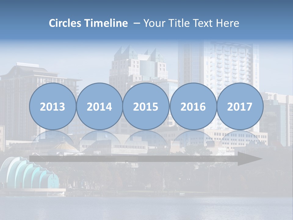 City Of Orlando, Florida With Lake Eola In The Foreground PowerPoint Template