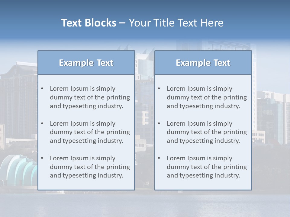 City Of Orlando, Florida With Lake Eola In The Foreground PowerPoint Template