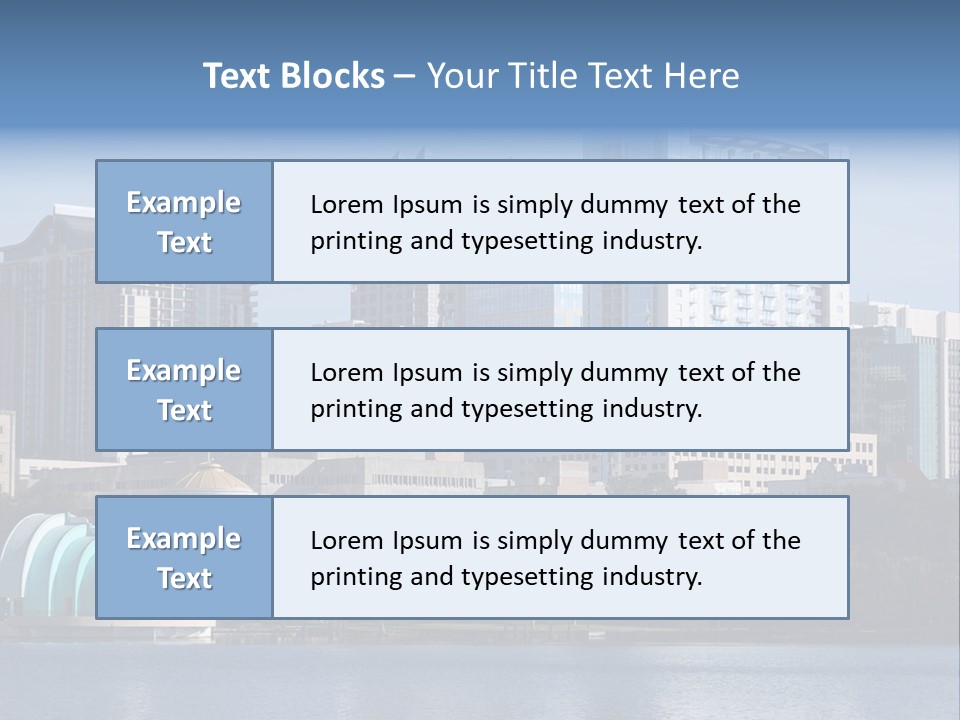 City Of Orlando, Florida With Lake Eola In The Foreground PowerPoint Template