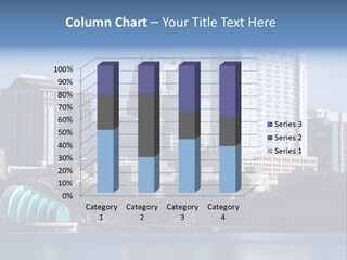 City Of Orlando, Florida With Lake Eola In The Foreground PowerPoint Template