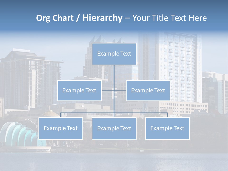 City Of Orlando, Florida With Lake Eola In The Foreground PowerPoint Template