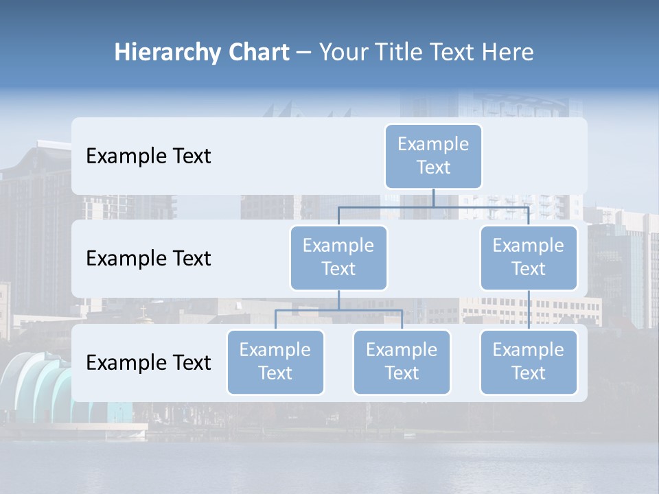 City Of Orlando, Florida With Lake Eola In The Foreground PowerPoint Template