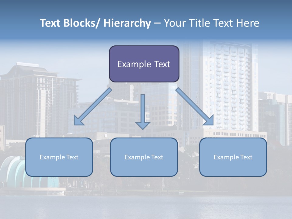 City Of Orlando, Florida With Lake Eola In The Foreground PowerPoint Template
