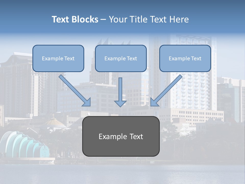 City Of Orlando, Florida With Lake Eola In The Foreground PowerPoint Template