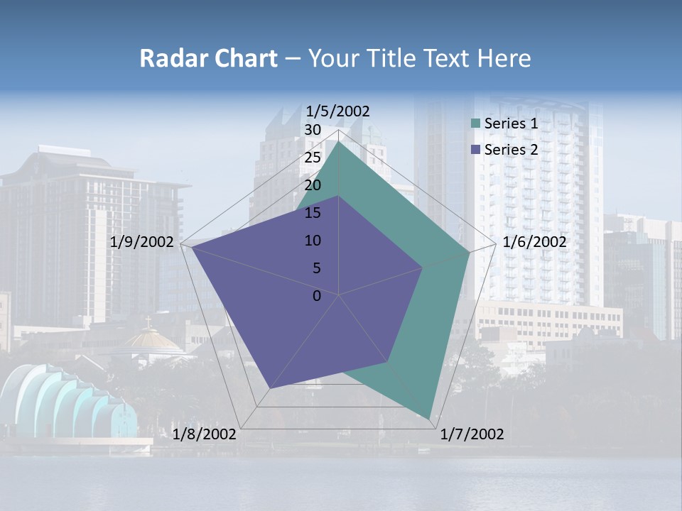 City Of Orlando, Florida With Lake Eola In The Foreground PowerPoint Template