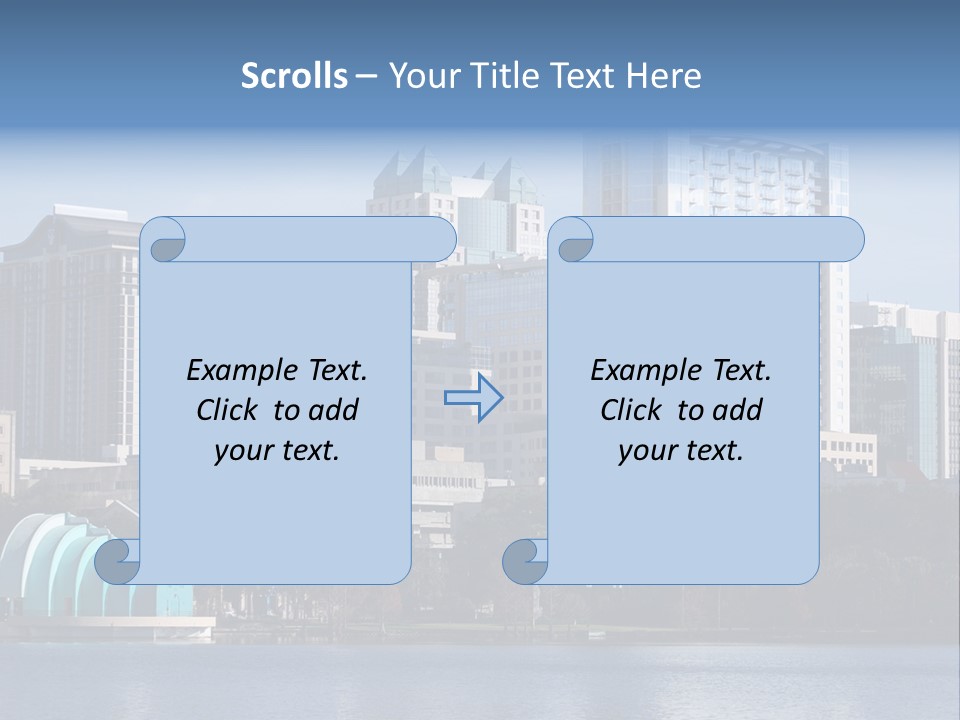 City Of Orlando, Florida With Lake Eola In The Foreground PowerPoint Template