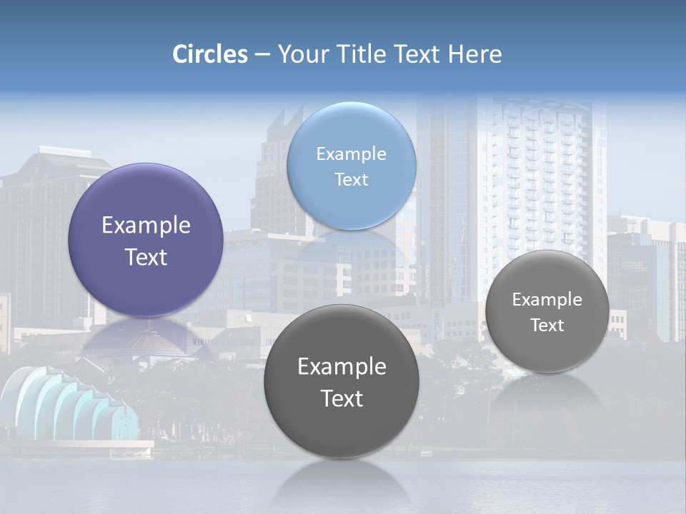 City Of Orlando, Florida With Lake Eola In The Foreground PowerPoint Template