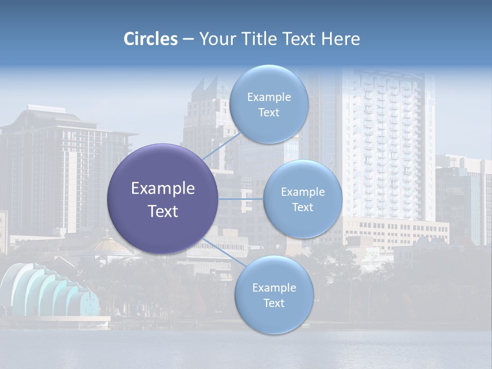 City Of Orlando, Florida With Lake Eola In The Foreground PowerPoint Template