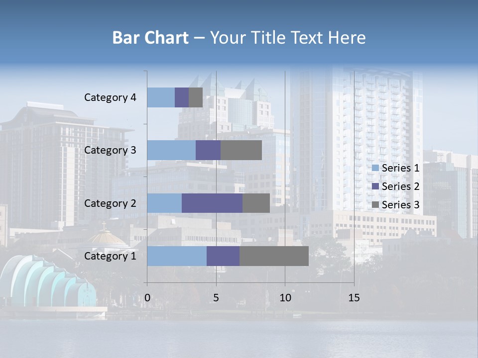 City Of Orlando, Florida With Lake Eola In The Foreground PowerPoint Template