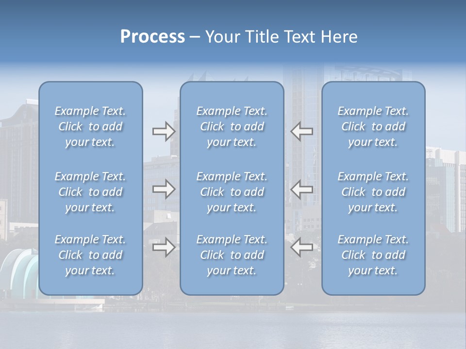 City Of Orlando, Florida With Lake Eola In The Foreground PowerPoint Template