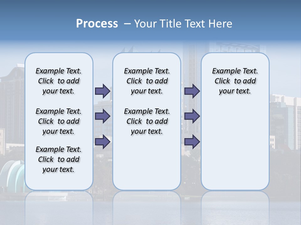 City Of Orlando, Florida With Lake Eola In The Foreground PowerPoint Template