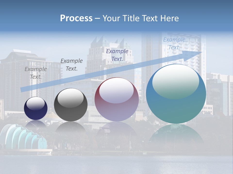 City Of Orlando, Florida With Lake Eola In The Foreground PowerPoint Template