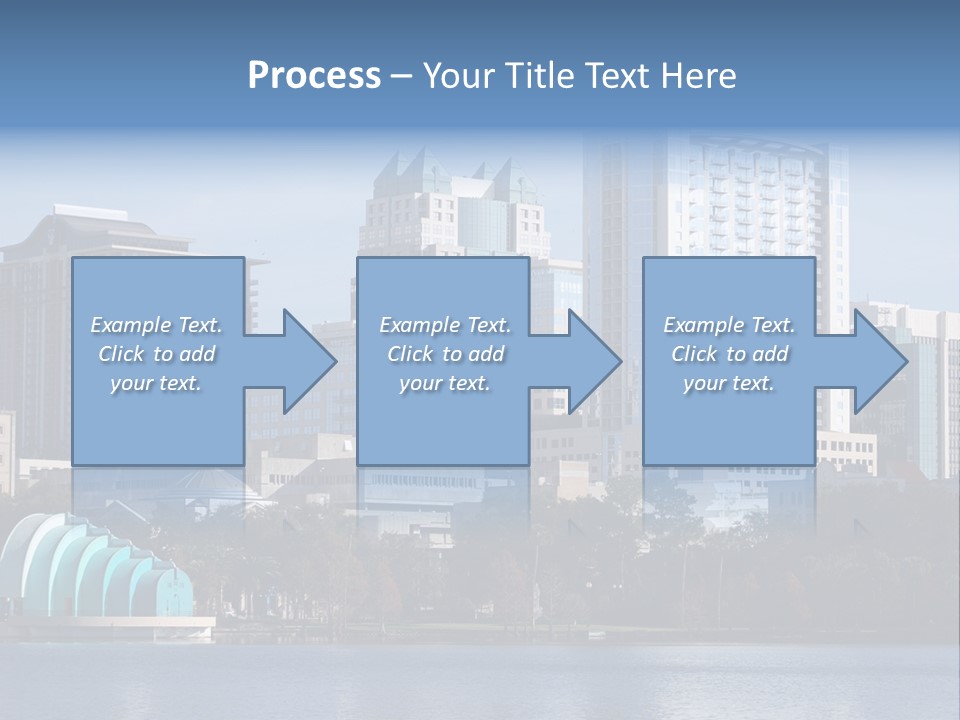 City Of Orlando, Florida With Lake Eola In The Foreground PowerPoint Template