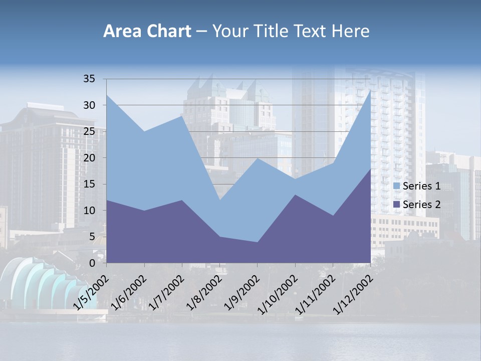 City Of Orlando, Florida With Lake Eola In The Foreground PowerPoint Template