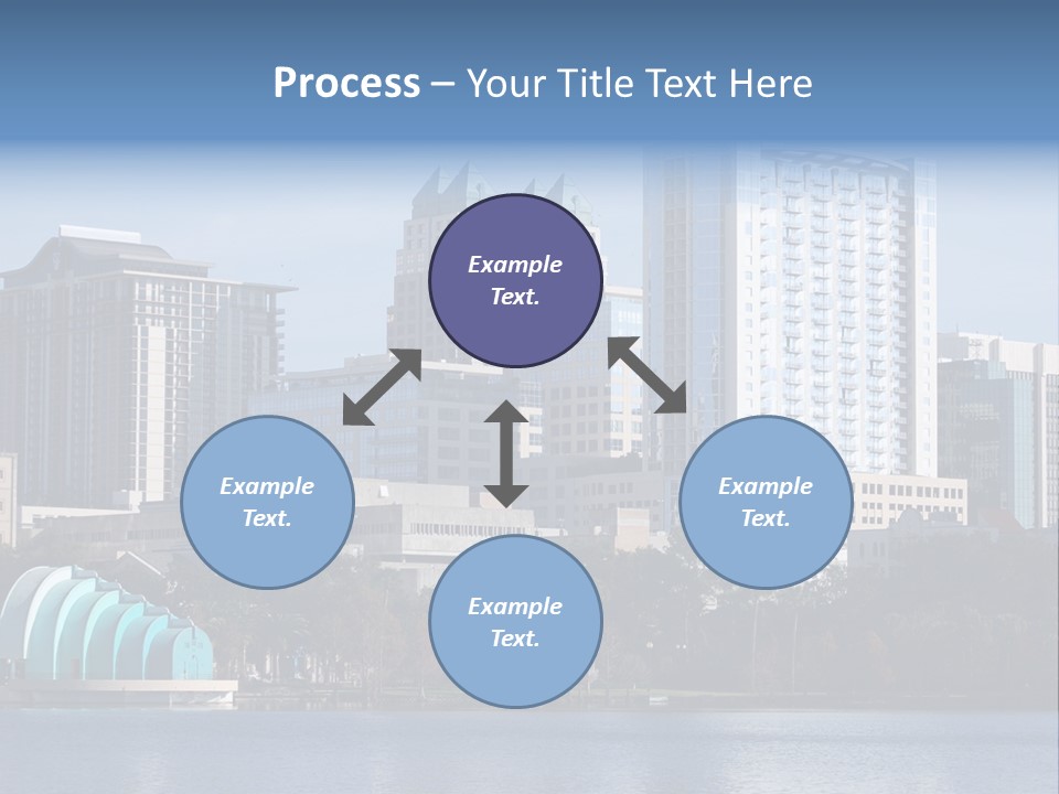 City Of Orlando, Florida With Lake Eola In The Foreground PowerPoint Template