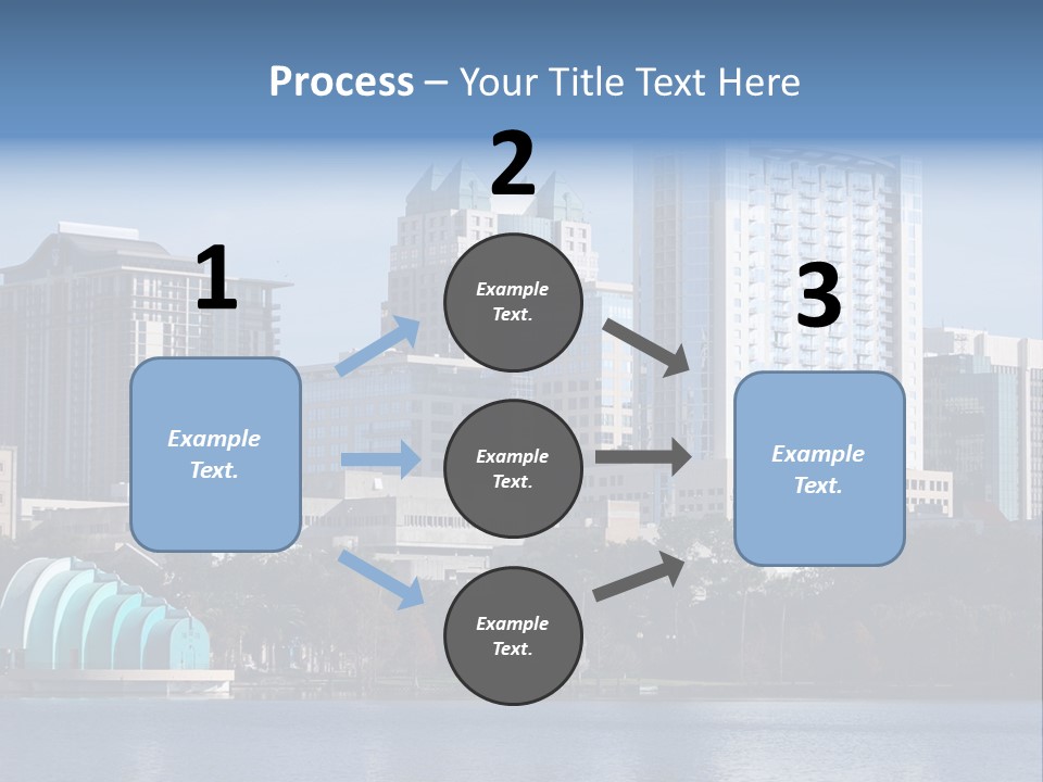 City Of Orlando, Florida With Lake Eola In The Foreground PowerPoint Template
