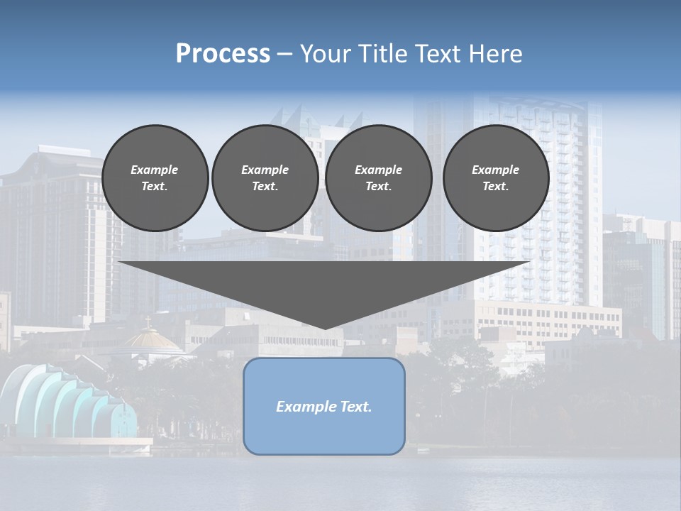 City Of Orlando, Florida With Lake Eola In The Foreground PowerPoint Template