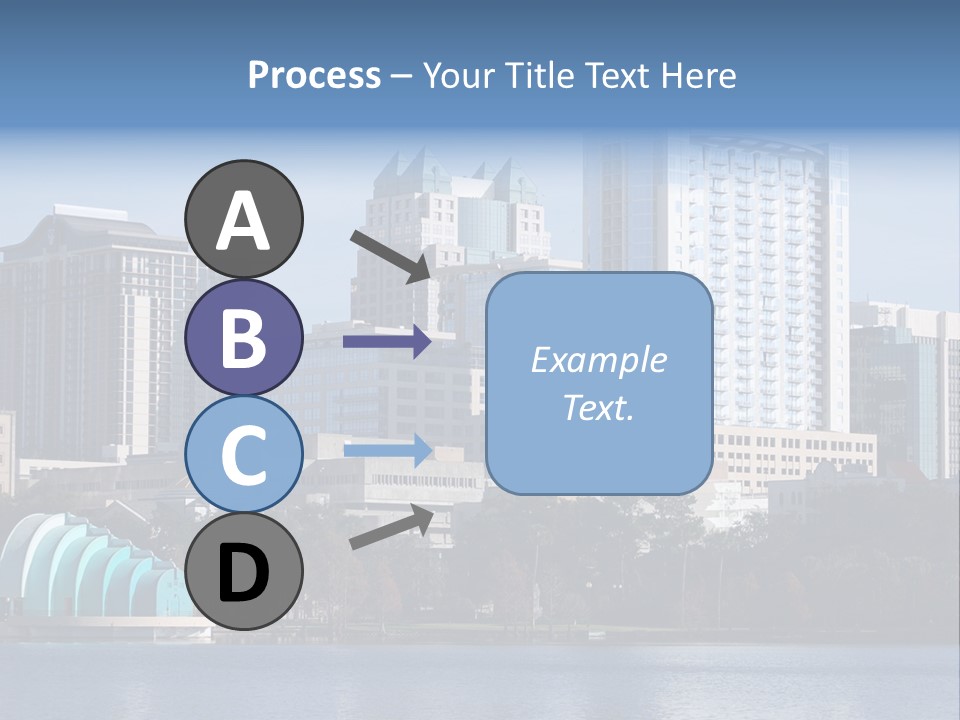 City Of Orlando, Florida With Lake Eola In The Foreground PowerPoint Template