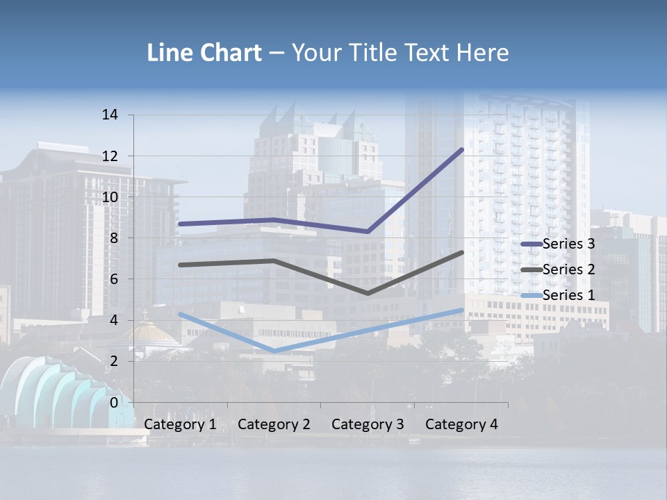 City Of Orlando, Florida With Lake Eola In The Foreground PowerPoint Template