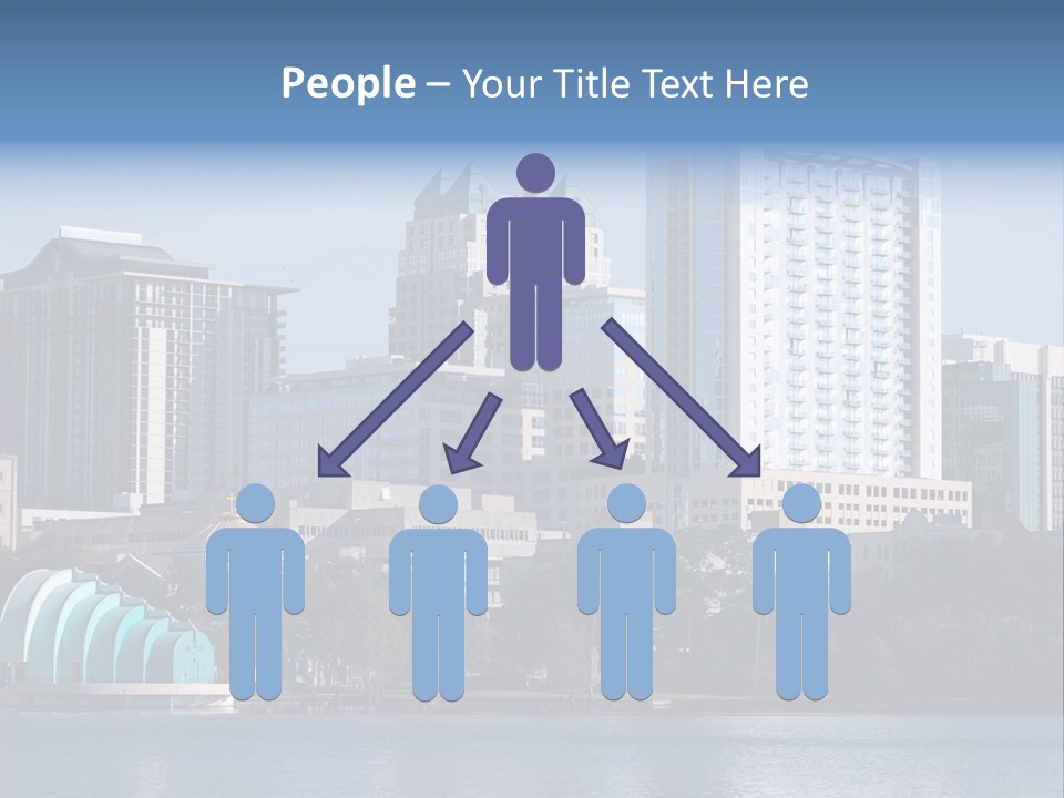 City Of Orlando, Florida With Lake Eola In The Foreground PowerPoint Template