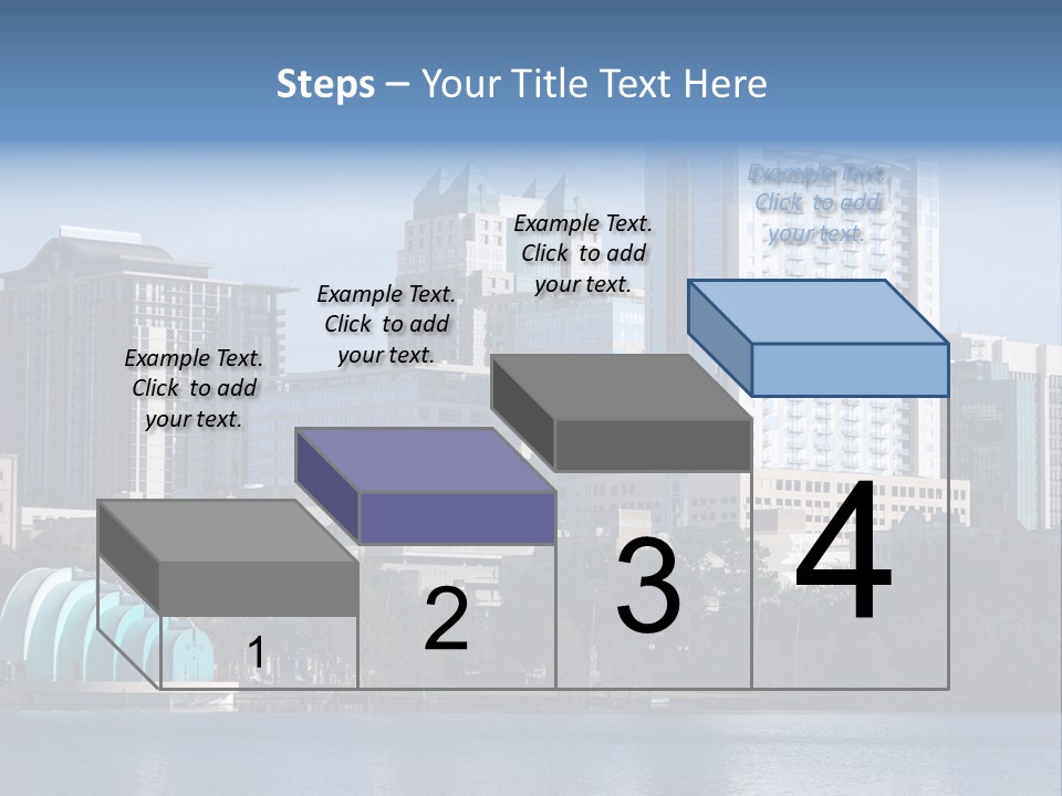 City Of Orlando, Florida With Lake Eola In The Foreground PowerPoint Template
