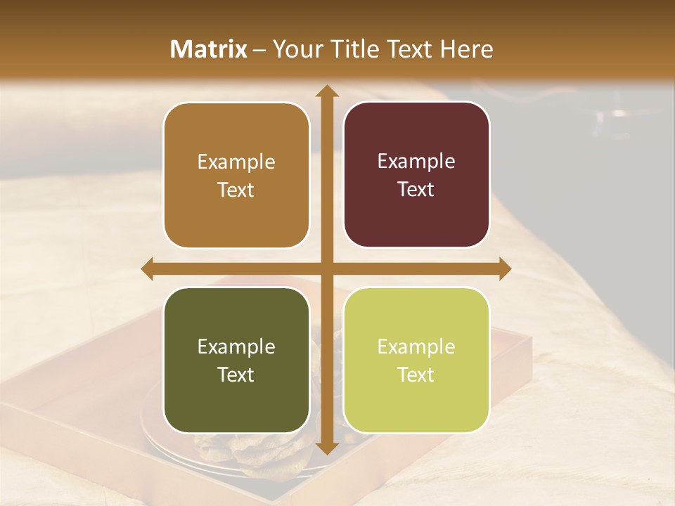 A Bed With A Tray Of Pine Cones On Top Of It PowerPoint Template