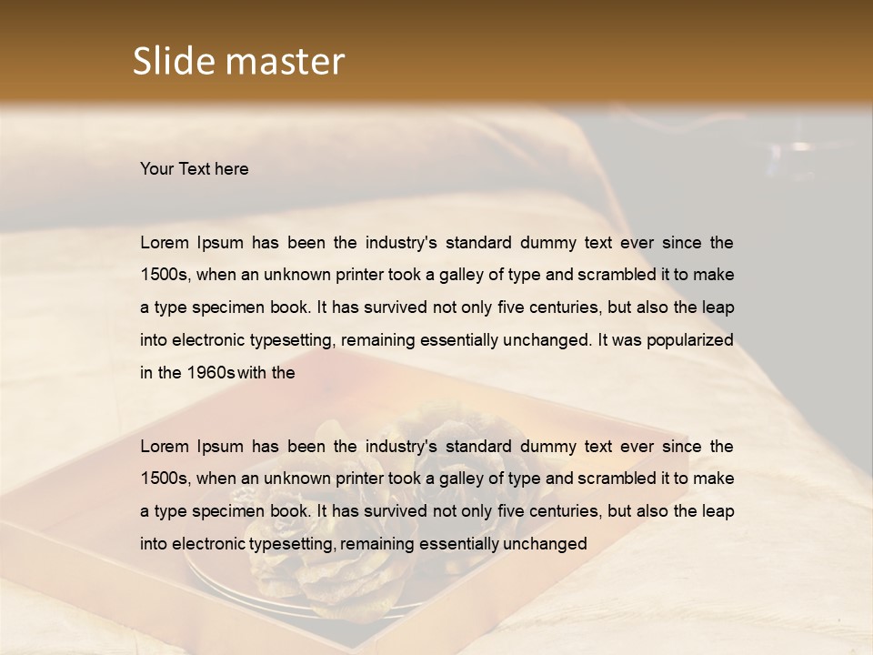 A Bed With A Tray Of Pine Cones On Top Of It PowerPoint Template