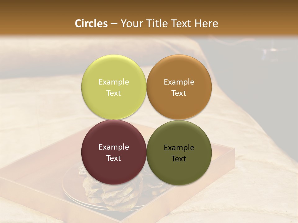 A Bed With A Tray Of Pine Cones On Top Of It PowerPoint Template