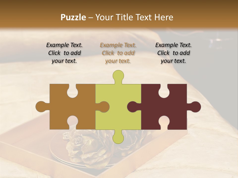 A Bed With A Tray Of Pine Cones On Top Of It PowerPoint Template