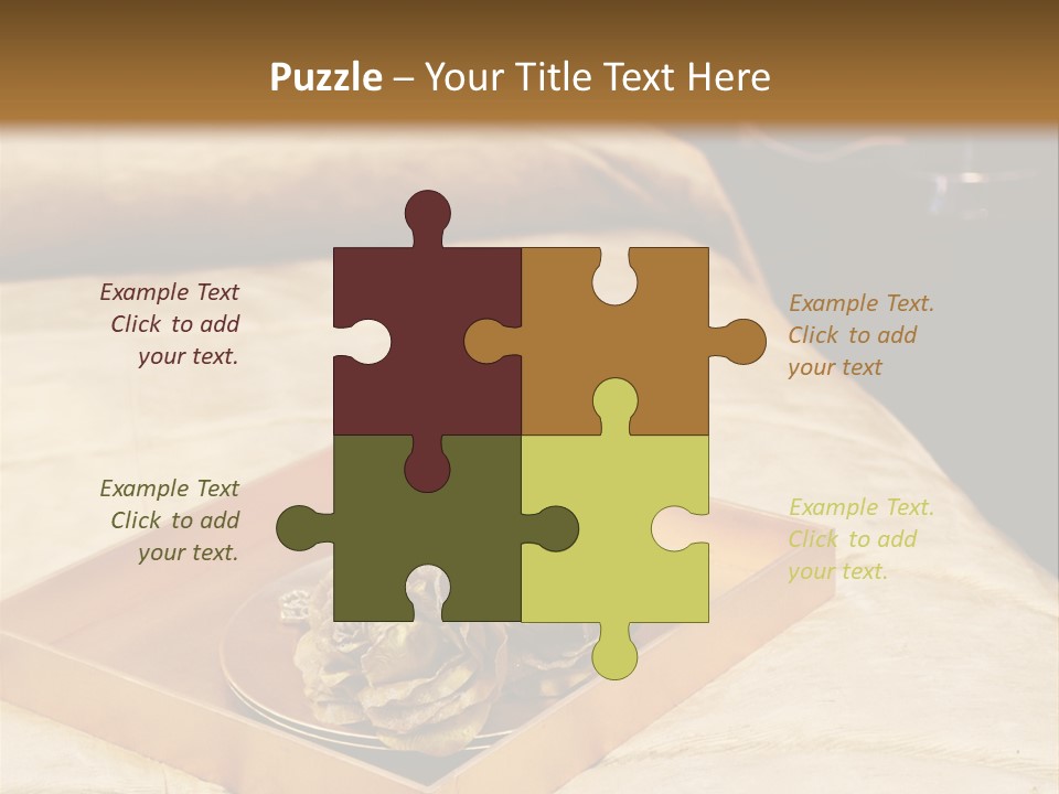 A Bed With A Tray Of Pine Cones On Top Of It PowerPoint Template