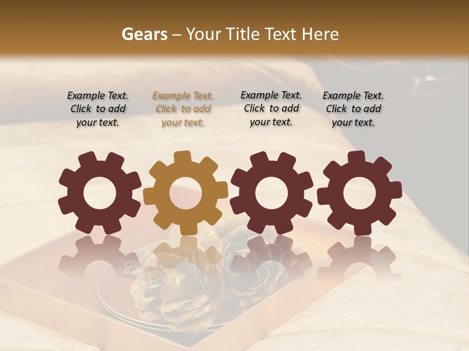 A Bed With A Tray Of Pine Cones On Top Of It PowerPoint Template