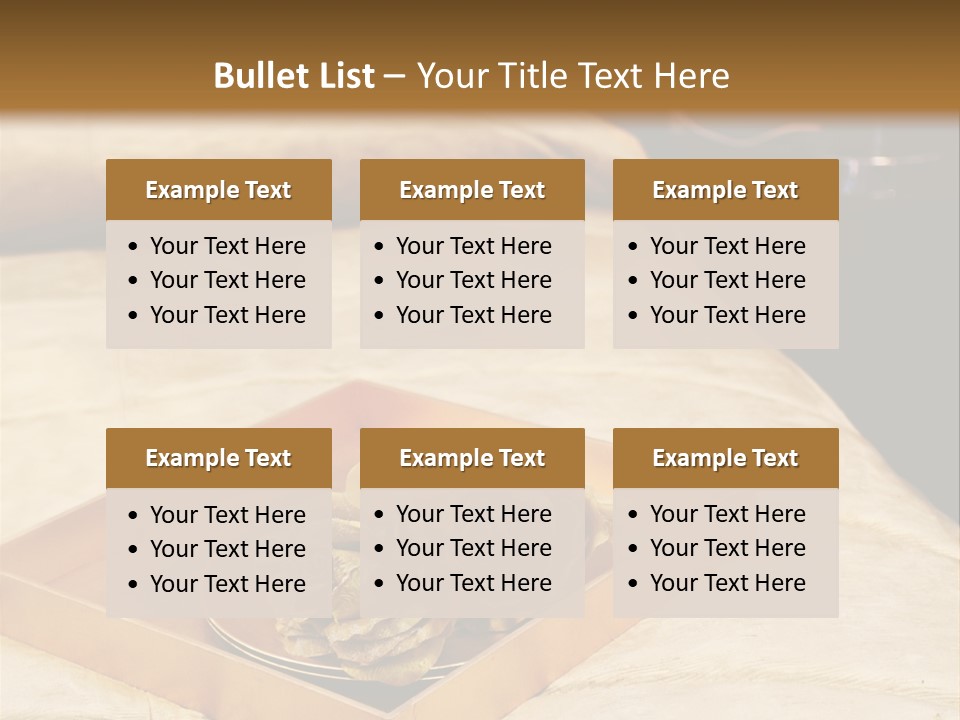 A Bed With A Tray Of Pine Cones On Top Of It PowerPoint Template
