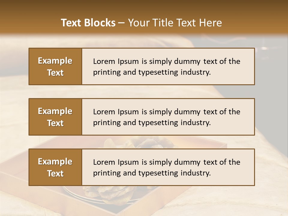 A Bed With A Tray Of Pine Cones On Top Of It PowerPoint Template