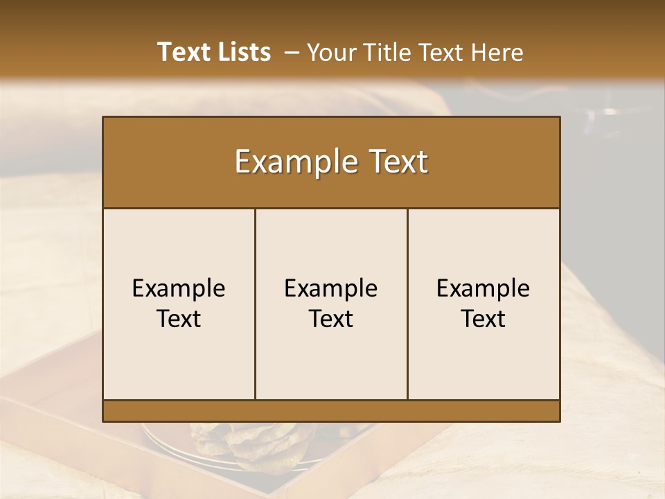 A Bed With A Tray Of Pine Cones On Top Of It PowerPoint Template
